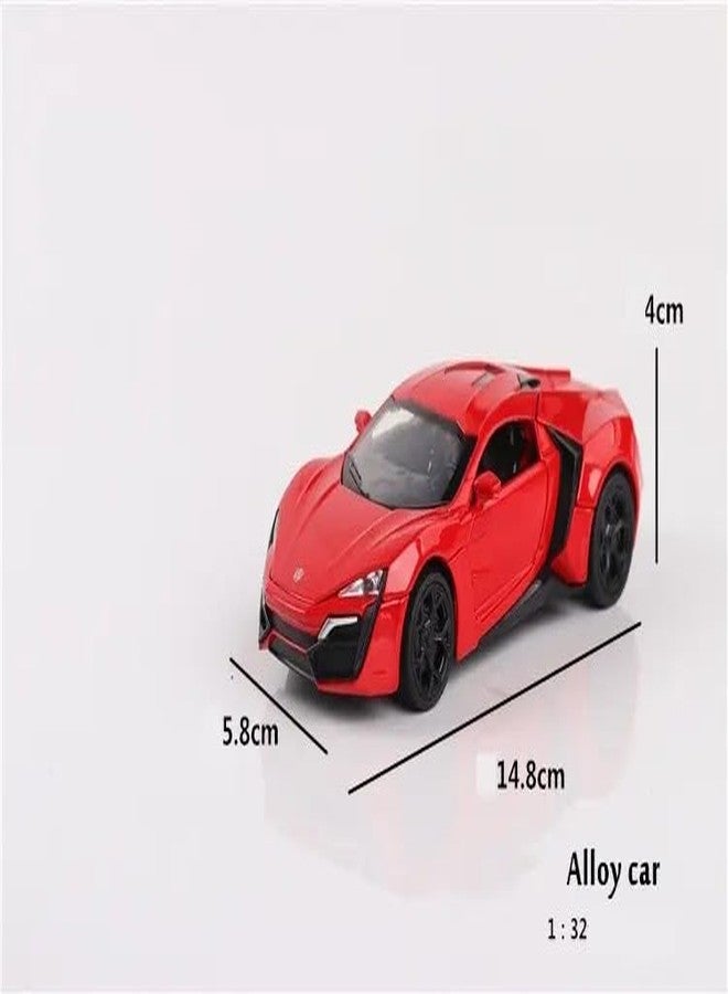 TONIRY Exclusive Alloy Metal Pull Back Die-cast Car 1:32 Scale Model with Sound Light Mini Auto Toy for Kids Metal Model Toy Car with Sound and Light [New Version] (LYKAN Hyper Sport-Assorted Colour) - Image 5